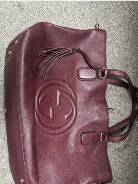 Gucci Soho Hobo Shoulder Tote Burgundy Bordeaux